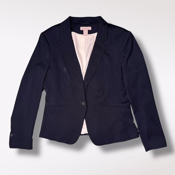 H&M Navy Single Button Blazer Medium - Picture 8 of 9